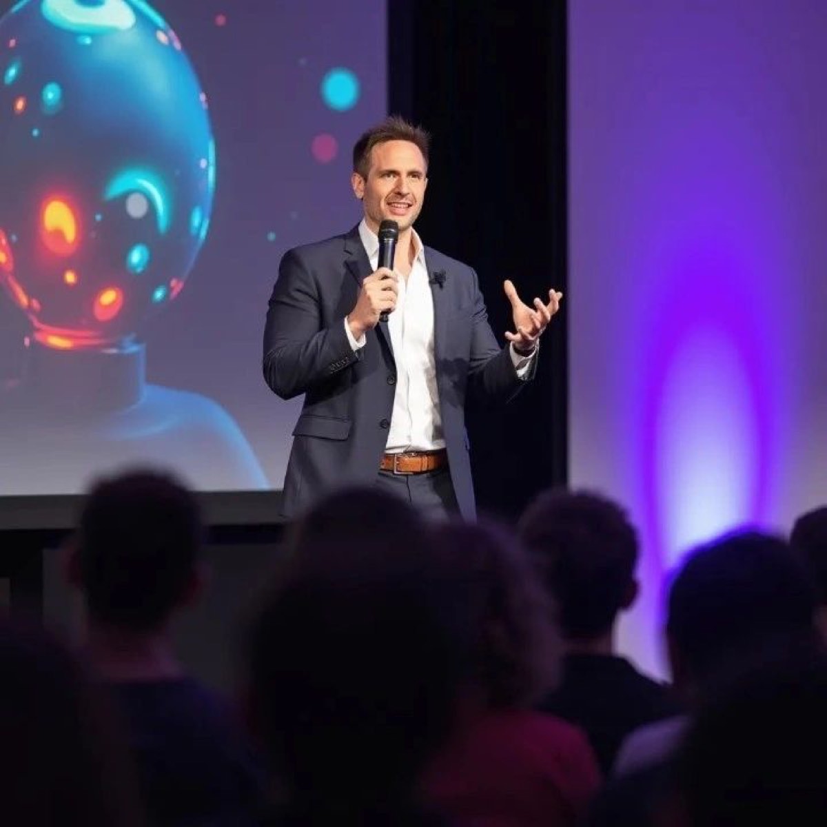 Chris Meniw keynote con visual planetario